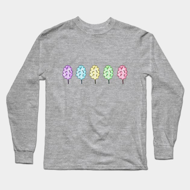 Colorful Cotton Candy Long Sleeve T-Shirt by Tilila